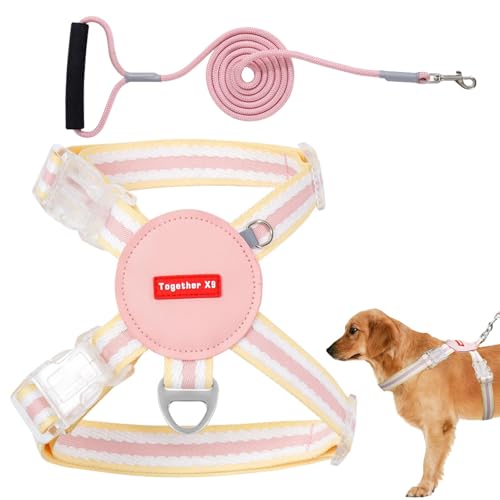 Dog Harness | Adjustable Dog Harness | Breathable Dog Harness, Dog Harness with Traction Rope, Pet Lead Combo, Comfortable Dog Harness, Lightweight Vest Harness, Traction Rope Harness for Dogs von Qhvynpo