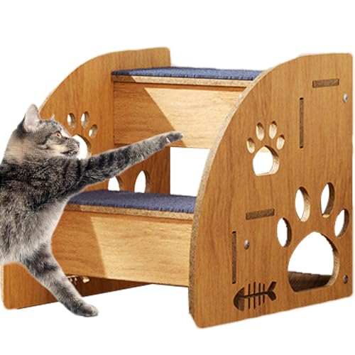 Pet Steps for Cats, Indoor Pet Stairs, Dog Steps for High Beds, Non-Slip Wooden Dog Stairs, Climbing Steps for Pets, Cat and Dog Steps, Sturdy Pet Stairs, Lightweight Pet Steps von Qhvynpo