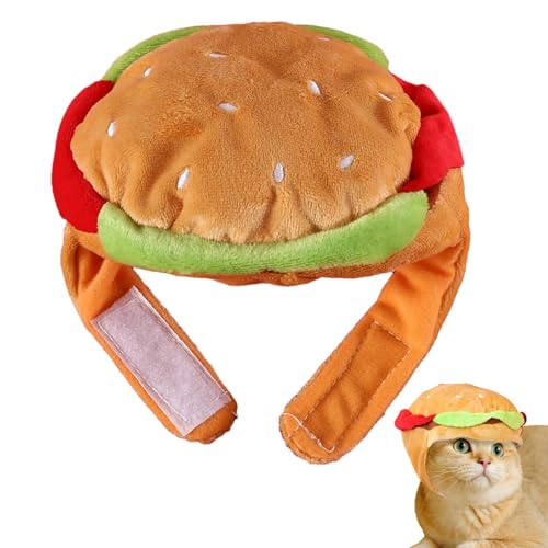 Qhvynpo Cat Hats, Halloween Dog Costumes, Funny Pet Cosplay, Burger Costume Accessories, Puppy Costume Headwear, Cat Costume Accessories, Pet Halloween Outfits, Hamburger Dog Hat von Qhvynpo