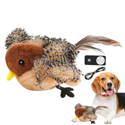 Qhvynpo Chirping Bird Cat Toy, Flapping Wings Interactive Toy, Plush Bird Toy for Cats, Remote Control Cat Toy, Usb Rechargeable Pet Toy, Hunting Toy, Indoor Cat Toys, Flapping Bird Interactive Toy von Qhvynpo