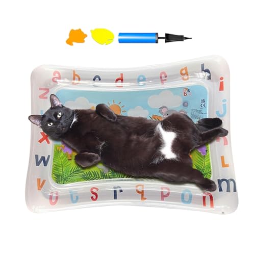 Qhvynpo Katzenspielmatte, sensorische Matte für Katzen | Sensorisches Wasserkissen Cool Comfort,Aufblasbare Katzenmatten, Kühlmatte für Haustiere, Lieferungen von Qhvynpo