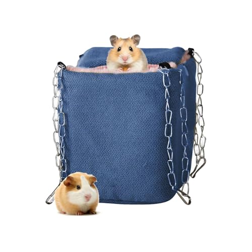 Qhvynpo Pet Hammock for Cage, Ferret Bed Hammock, Hamster Hammock Swing, Squirrel Nest Bed, Warm Chinchilla Bed, Sugar Glider Bed, Soft Animal Hammock, Small Pet Swing Bed von Qhvynpo