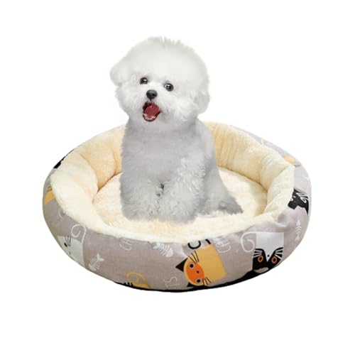 Qhvynpo Round Cat Bed | Puppy Sleeping Nest | Comfortable Round Cat Beds, Indoor Cat and Dog Bed, Cozy Pet Bed, Soft Round Cat Nest, Warm Cat Bed for Pets, Plush Puppy Bed, Round Pet Sleeping Nest von Qhvynpo