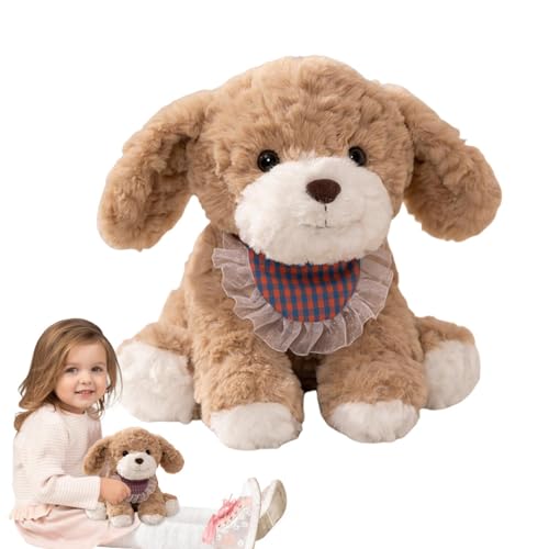 Qhvynpo Scarf Accessory Dog Stuffed Animal, Soft and Huggable Plush Dog Doll, Sturdy Construction Sofa Plush Toy, Easy to Use Small Stuffed Dog for Home Design and Decorations von Qhvynpo