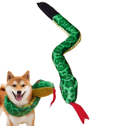 Qhvynpo Squeaky Snake Dog Toy, Plush Dog Chewing Toy, Stuffed Animal Dog Toy, Bite-Resistant Dog Toy, Chew Toy for Large Dogs, Chew Toy for Small Dogs, Sounding Paper Chew Toy, Cute Dog Plush Toy von Qhvynpo