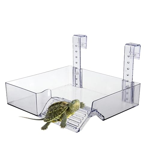 Turtle Basking, Turtle Basking Area with Floating Ramp, Floating Turtle Basking Ramp, Adjustable Height Reptile Basking Area, Ideal for Turtle and Amphibian, Shelter for Frogs von Qhvynpo