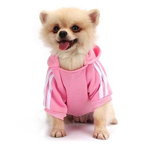 QiCheng&LYS Dog Sweater, Dog Hoodies for Medium Dogs Chihuahua Jumpers (Rosa, L) von QiCheng&LYS