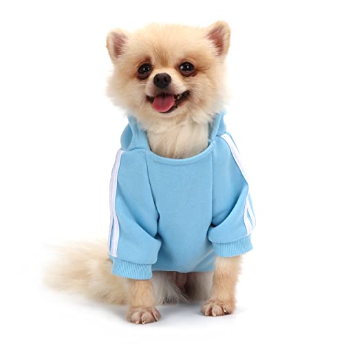 QiCheng&LYS Hundehoodie, Hundejacke Kleine Hunde, Hunde Wintermantel Kleine Hunde (Blau, XXL) von QiCheng&LYS