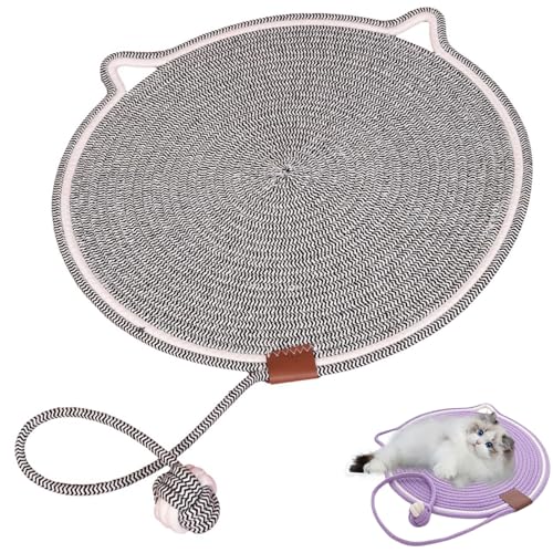 Cat Scratching Mat, Dual Scratching Pad, Natural Cotton Rope Cat Scratching Pad, Scratching Pads for Indoor Cats, Cat Mat Toy (D) von Qiamia