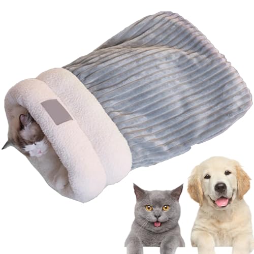 Cat Sleeping Bag for Indoor Cats, Cat Winter Sleeping Bag, Cat Bed Cave Sleeping Bag, Winter Cat Sleeping Bag (B,L) von Qiamia