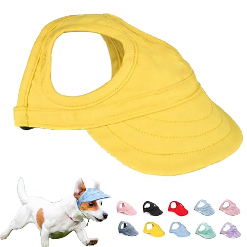 Qiamia Outdoor Sun Protection Hood for Dogs, 2024 New Dog Sun Protection Hat, Dog Beach Hat, Hat for Dogs with Ear Holes, Dog Hats for Large Dogs (Large,Yellow) von Qiamia