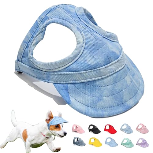 Qiamia Outdoor Sun Protection Hood for Dogs, 2024 New Dog Sun Protection Hat, Dog Beach Hat, Hat for Dogs with Ear Holes, Dog Hats for Large Dogs (Medium,Cloud Blue) von Qiamia