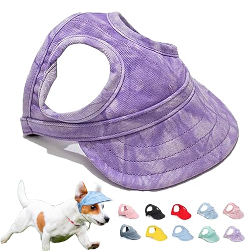 Qiamia Outdoor Sun Protection Hood for Dogs, 2024 New Dog Sun Protection Hat, Dog Beach Hat, Hat for Dogs with Ear Holes, Dog Hats for Large Dogs (Medium,Cloud Purple) von Qiamia