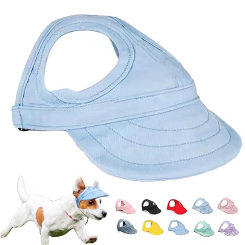 Qiamia Outdoor Sun Protection Hood for Dogs, 2024 New Dog Sun Protection Hat, Dog Beach Hat, Hat for Dogs with Ear Holes, Dog Hats for Large Dogs (Medium,Light Blue) von Qiamia