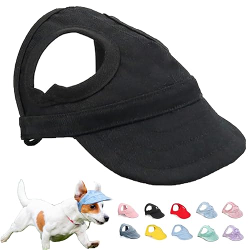 Qiamia Outdoor Sun Protection Hood for Dogs, 2024 New Dog Sun Protection Hat, Dog Beach Hat, Hat for Dogs with Ear Holes, Dog Hats for Large Dogs (Small,Black) von Qiamia