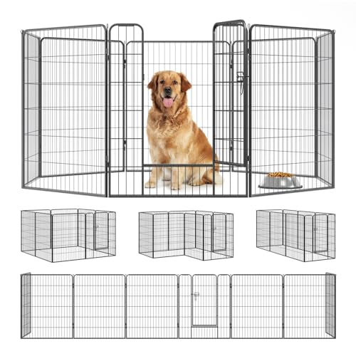 Qianruida Parc Pour Chiens 80cm x 100cm Haut Enclos Chiens Intérieur/Extérieur Portable Animaux Grillage 8 Panneaux von QianRuiDa