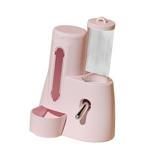 Qianly Automatischer Hamsterfutterspender, Futterbehälter mit Wasserflasche, Futterspender für Kleine Tiere, Rosa, 125 Ml Qianly Automatischer Hamsterfutterspender, Futterbehälter mit Wasserflasche, Futterspender für Kleine Tiere, Rosa, 125 Ml von Qianly