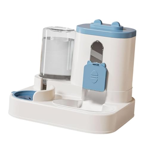 Qianly Futterautomat Und Wasserspender Als Futterstation Und Futterspender für Haustiere mit Großer Kapazität Und Spritzschutz für Katzen Und Kleine Hunde, Blau Qianly Futterautomat Und Wasserspender Als Futterstation Und Futterspender für Haustiere mit Großer Kapazität Und Spritzschutz für Katzen Und Kleine Hunde, Blau von Qianly