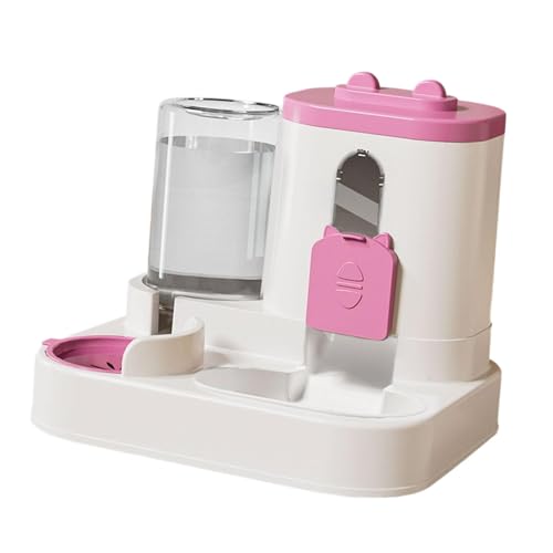 Qianly Futterautomat Und Wasserspender Als Futterstation Und Futterspender für Haustiere mit Großer Kapazität Und Spritzschutz für Katzen Und Kleine Hunde, Rosa Qianly Futterautomat Und Wasserspender Als Futterstation Und Futterspender für Haustiere mit Großer Kapazität Und Spritzschutz für Katzen Und Kleine Hunde, Rosa von Qianly