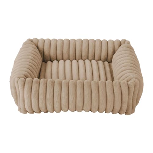 Qianly Gemütliches Haustiersofa für Kleine Hunde Und Katzen mit Abnehmbarer Matte, Beige, L von Qianly