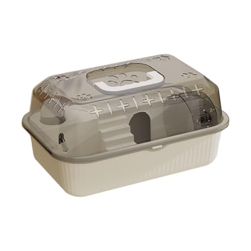 Qianly Hamster Käfig Kleine Behälter Clear Container Außenkäfig Clear Kleiner Haustierkäfig Käfig Kleiner Haustierbehälter, Beige von Qianly