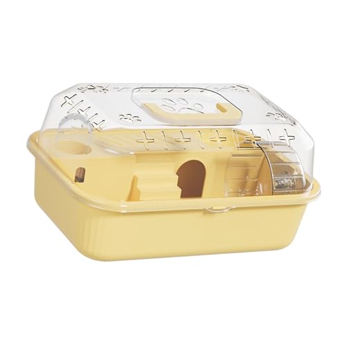 Qianly Hamster Käfig Kleine Behälter Clear Container Außenkäfig Clear Kleiner Haustierkäfig Käfig Kleiner Haustierbehälter, Gelb von Qianly