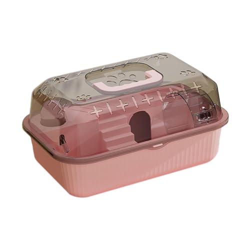 Qianly Hamster Käfig Kleine Behälter Clear Container Außenkäfig Clear Kleiner Haustierkäfig Käfig Kleiner Haustierbehälter, Rosa von Qianly