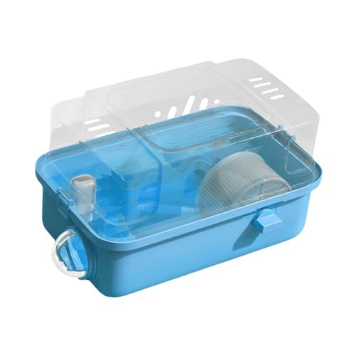 Qianly Hamster Käfig Transparent Großer Atmungsaktiver Kreativer Kleiner Tierkäfig für Rennmäuse Hedgehogs Mäuse Kaninchen, Blau von Qianly