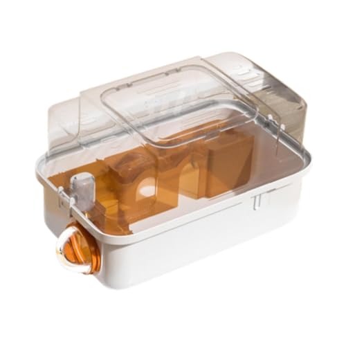 Qianly Hamster Träger Cage Meerschweinchen Reise Transport Transportable für Zuckergleiter Tragbar, Orange, Style B von Qianly