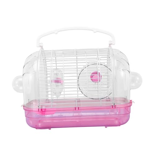 Qianly Hamster -Trägerkäfig -Reisekäfige mit Zubehör mit Laufrad Hamster Spielzeug Kleintier tragen Käfig zum Ausgehen von Mäusen, Rosa Qianly Hamster -Trägerkäfig -Reisekäfige mit Zubehör mit Laufrad Hamster Spielzeug Kleintier tragen Käfig zum Ausgehen von Mäusen, Rosa von Qianly