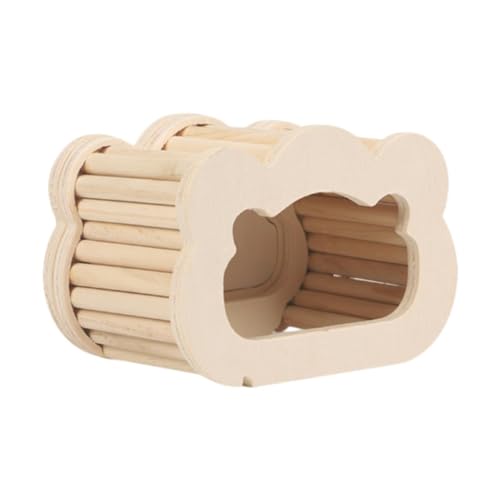 Qianly Hamster Wood House Hideout Cage Accessoire Small Animal House Hamster Hütte für Bewegung von Qianly