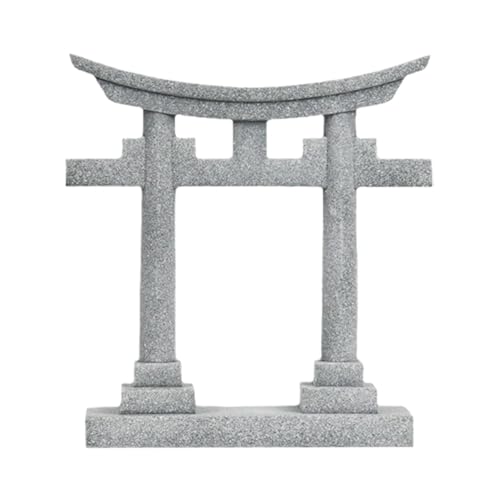 Qianly Japanisches Torii Tor Miniaturmodell Aus PVC für Gartenlandschaft Und Dekoration, 6.1 x 1.8 x 6.9 cm von Qianly