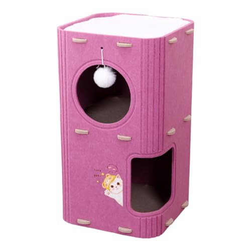Qianly Katzenbaum Katzenhaus Indoor Katzen Stabile Schlafen Spielen Heimtierbedarf Kätzchen Bett Indoor Scratcher, 2-Schicht-violett Qianly Katzenbaum Katzenhaus Indoor Katzen Stabile Schlafen Spielen Heimtierbedarf Kätzchen Bett Indoor Scratcher, 2-Schicht-violett von Qianly