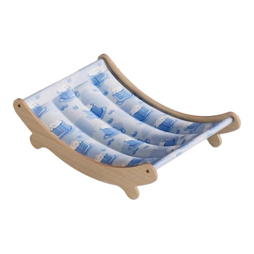 Qianly Katzenbett in Hängemattenform, Erhöhte Liegefläche Aus Holz, Geeignet Als Couch für Welpen Und Andere Kleintiere, Blau, 59x31.5x15cm Qianly Katzenbett in Hängemattenform, Erhöhte Liegefläche Aus Holz, Geeignet Als Couch für Welpen Und Andere Kleintiere, Blau, 59x31.5x15cm von Qianly