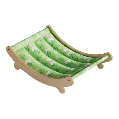 Qianly Katzenbett in Hängemattenform, Erhöhte Liegefläche Aus Holz, Geeignet Als Couch für Welpen Und Andere Kleintiere, GrÜn, 59x31.5x15cm Qianly Katzenbett in Hängemattenform, Erhöhte Liegefläche Aus Holz, Geeignet Als Couch für Welpen Und Andere Kleintiere, GrÜn, 59x31.5x15cm von Qianly
