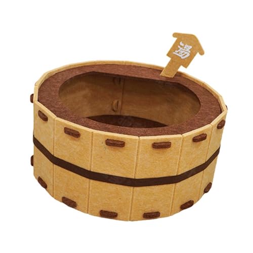 Qianly Katzenhaus Katzenbett Und Tierschlafplatz EIN Halbgeschlossenes Spielhaus Aus Langlebigem Filzstoff Im Onsen Aussehen für Den Innen Und Außenbereich, 37cmx37cmx21cm Qianly Katzenhaus Katzenbett Und Tierschlafplatz EIN Halbgeschlossenes Spielhaus Aus Langlebigem Filzstoff Im Onsen Aussehen für Den Innen Und Außenbereich, 37cmx37cmx21cm von Qianly