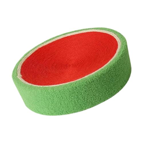 Qianly Katzenkratzbrett Aus Sisal, Rundes Kratzmöbel für Kätzchen, Wassermelone von Qianly