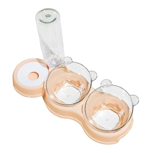 Qianly Katzennapf 3 in 1 Tiernapf mit 15 Grad Geneigtem Futterschale Automatischer Wasserbrunnen Und Abnehmbarem PP Material Erhöhte Schale für Katzen Welpen, Rosa Qianly Katzennapf 3 in 1 Tiernapf mit 15 Grad Geneigtem Futterschale Automatischer Wasserbrunnen Und Abnehmbarem PP Material Erhöhte Schale für Katzen Welpen, Rosa von Qianly