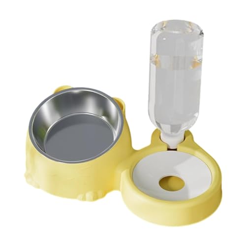 Qianly Katzennapf Doppelnapf Futterspender Wasserspender Haustiernapf Erhöht Edelstahl Automatisch Herausnehmbar für Katzen Hunde Kaninchen Heimgebrauch, Gelb Qianly Katzennapf Doppelnapf Futterspender Wasserspender Haustiernapf Erhöht Edelstahl Automatisch Herausnehmbar für Katzen Hunde Kaninchen Heimgebrauch, Gelb von Qianly