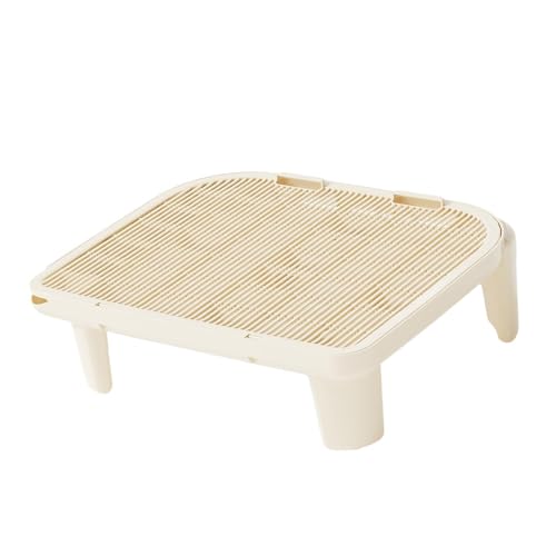 Qianly Katzenstreu Rampen Katzenstrauder Fangenmatte Kätzchen Müllbox Fußboote für Badezimmer, Beige von Qianly