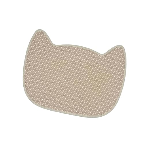 Qianly Katzenstreumatte Doppelschichten Kitty Litter Pad Katzenstreu Pad Kitty Haus Teppich, Beige von Qianly