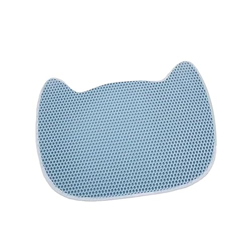 Qianly Katzenstreumatte Doppelschichten Kitty Litter Pad Katzenstreu Pad Kitty Haus Teppich, Blau von Qianly