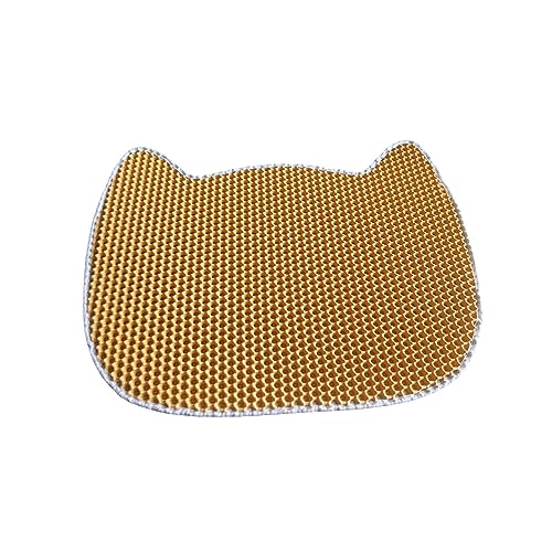 Qianly Katzenstreumatte Doppelschichten Kitty Litter Pad Katzenstreu Pad Kitty Haus Teppich, Orange von Qianly