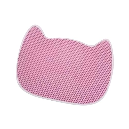 Qianly Katzenstreumatte Doppelschichten Kitty Litter Pad Katzenstreu Pad Kitty Haus Teppich, ROSA von Qianly