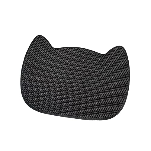 Qianly Katzenstreumatte Doppelschichten Kitty Litter Pad Katzenstreu Pad Kitty Haus Teppich, Schwarz von Qianly