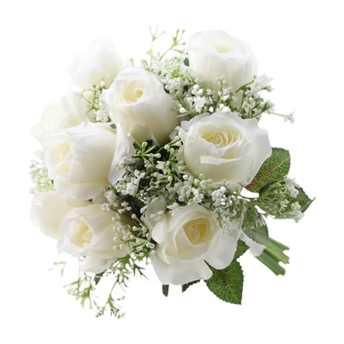 Qianly Künstliche Rosenblumenarrangement für Hochzeit Und Veranstaltungen, Weiß von Qianly