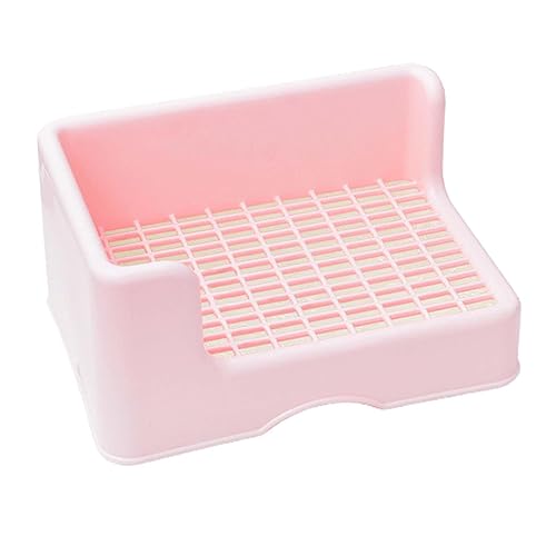 Qianly Medium Pet Pan Katzentoilette Bunny Corner Toilettenbox für Kleintiere Frettchen, ROSA von Qianly