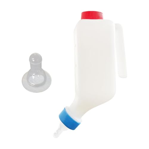 Qianly Milchflasche Feeder, 800 ml, tragbar, mit Griff, Lammfütterung mit Brustwarze für kleine tierische Fütterungsschafschafe Lamm von Qianly