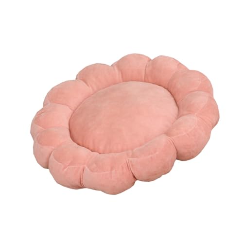 Qianly Petals Katzenbett, Haustier Schlafunterlage, Maschinenwaschbares, Rutschfestes Kleines Hundebett, Weiches Haustier Nistbett für Hauskatzen, Zwergspitz, Rosa von Qianly