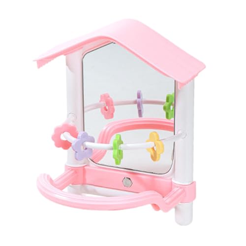 Qianly Schaukelspielzeug mit Spiegel Und Ständer für Papageien, Nymphensittiche, Finken, Rosa Qianly Schaukelspielzeug mit Spiegel Und Ständer für Papageien, Nymphensittiche, Finken, Rosa von Qianly